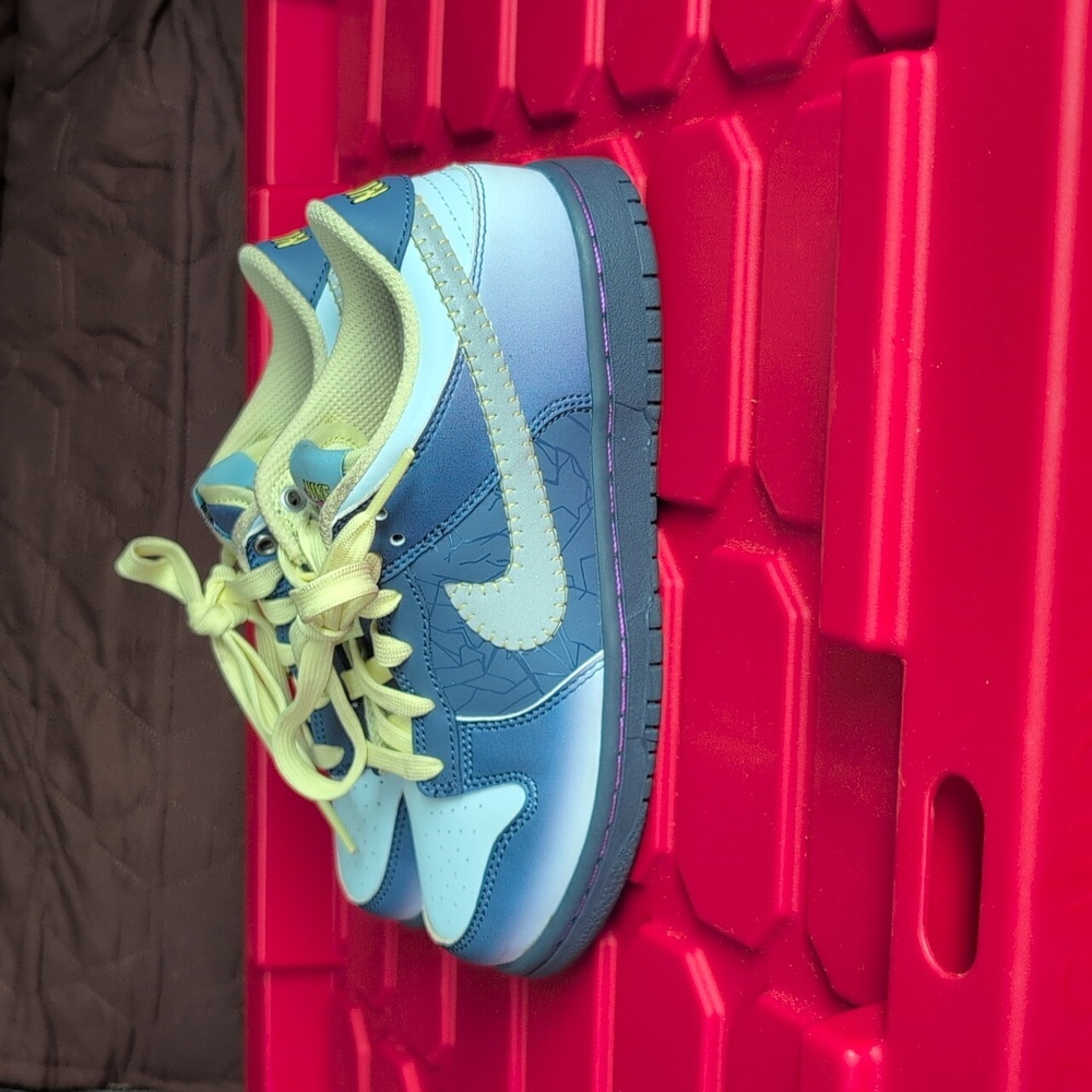 Nike Dunk Lows Kids Light Blue and Yellow Sneakers